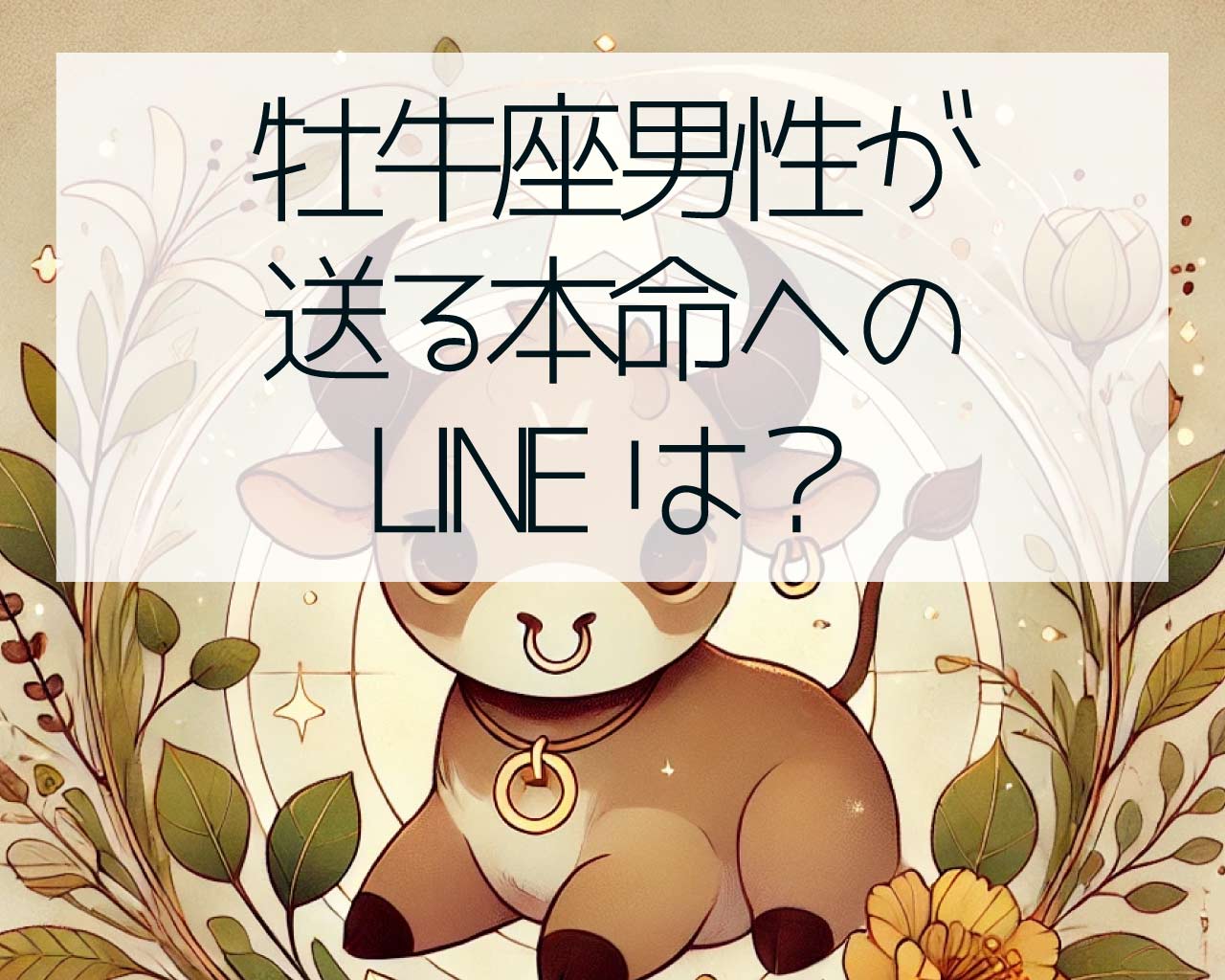 牡牛座男性が送る本命へのLINEは？